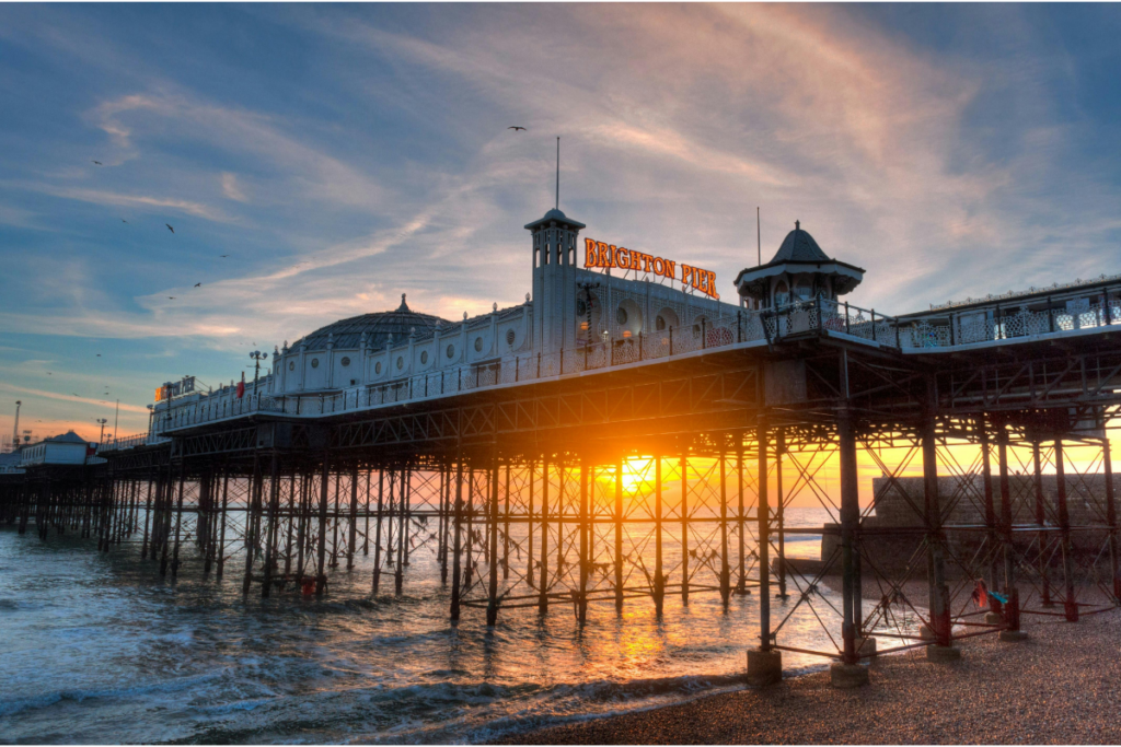 Sunset over Brighton pier